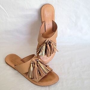 Skemo Boheme Tassle Slide Flat Natural